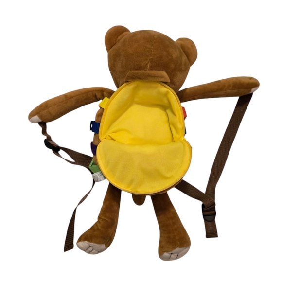 Soft Plush Teddy Bear Clock Backpack "Buckle Toys Billy Bear" Colorful Toy Skils - Picture 4 of 10